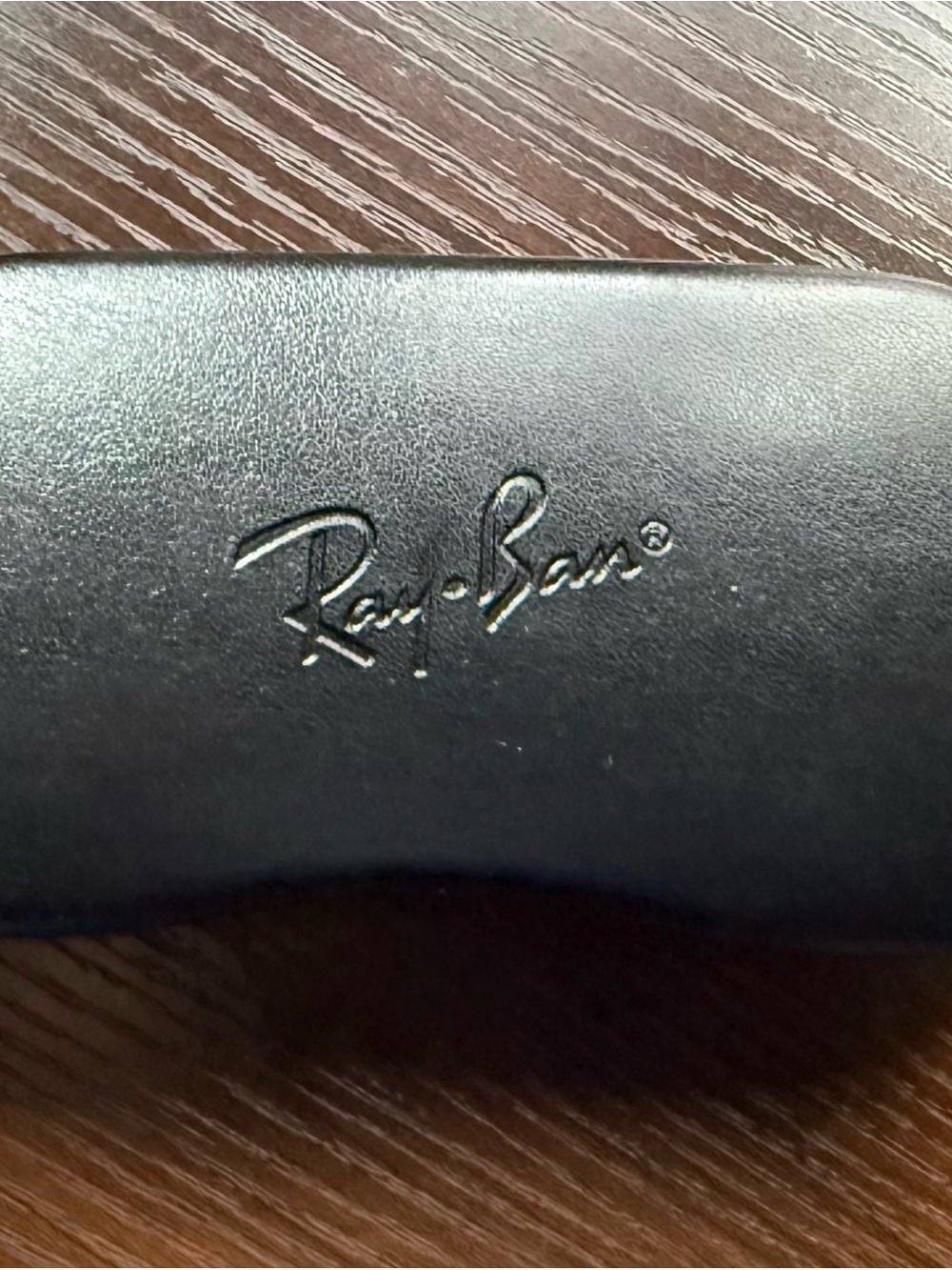 Ray-Ban Black Leatherette Sunglasses Case with Embossed Logo